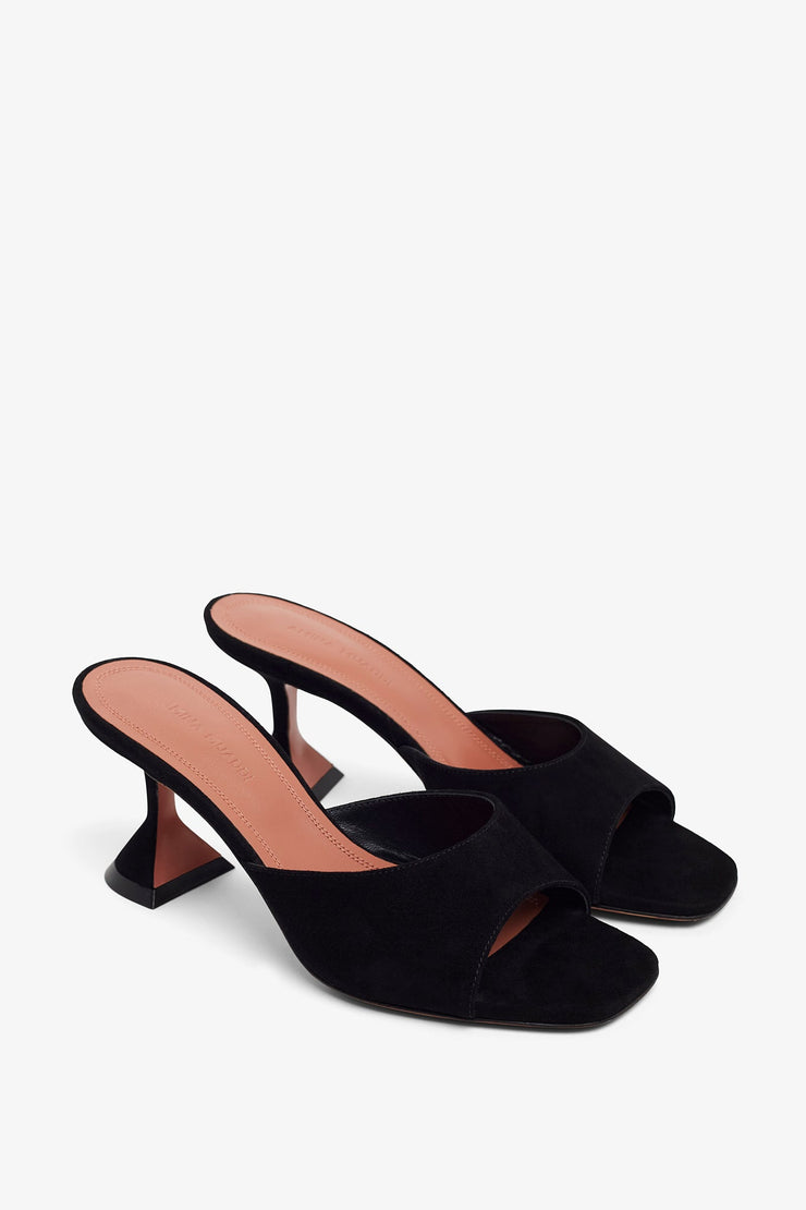 Lupita 70 black suede slippers