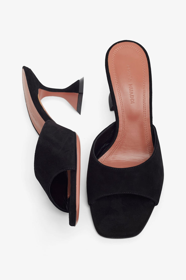 Lupita 70 black suede slippers