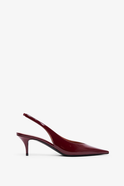Anok 55 dark red patent slingbacks
