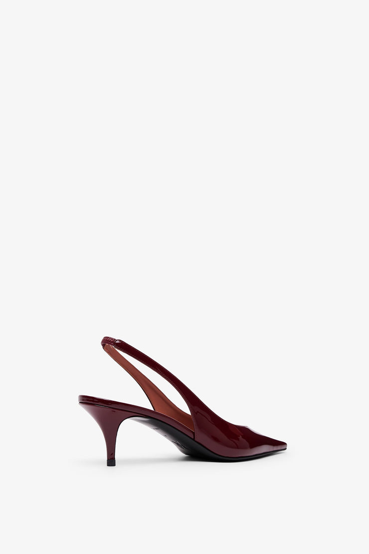 Anok 55 dark red patent slingbacks