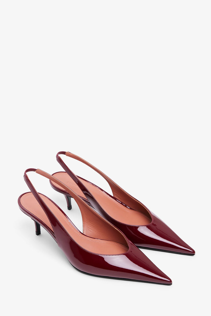 Anok 55 dark red patent slingbacks