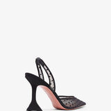 Holli 95 black polka dot lace slingbacks