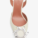 Begum 95 white leather slingbacks