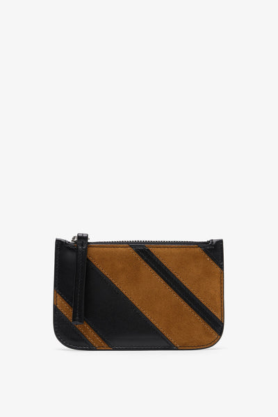 Pocket black and brown card holder