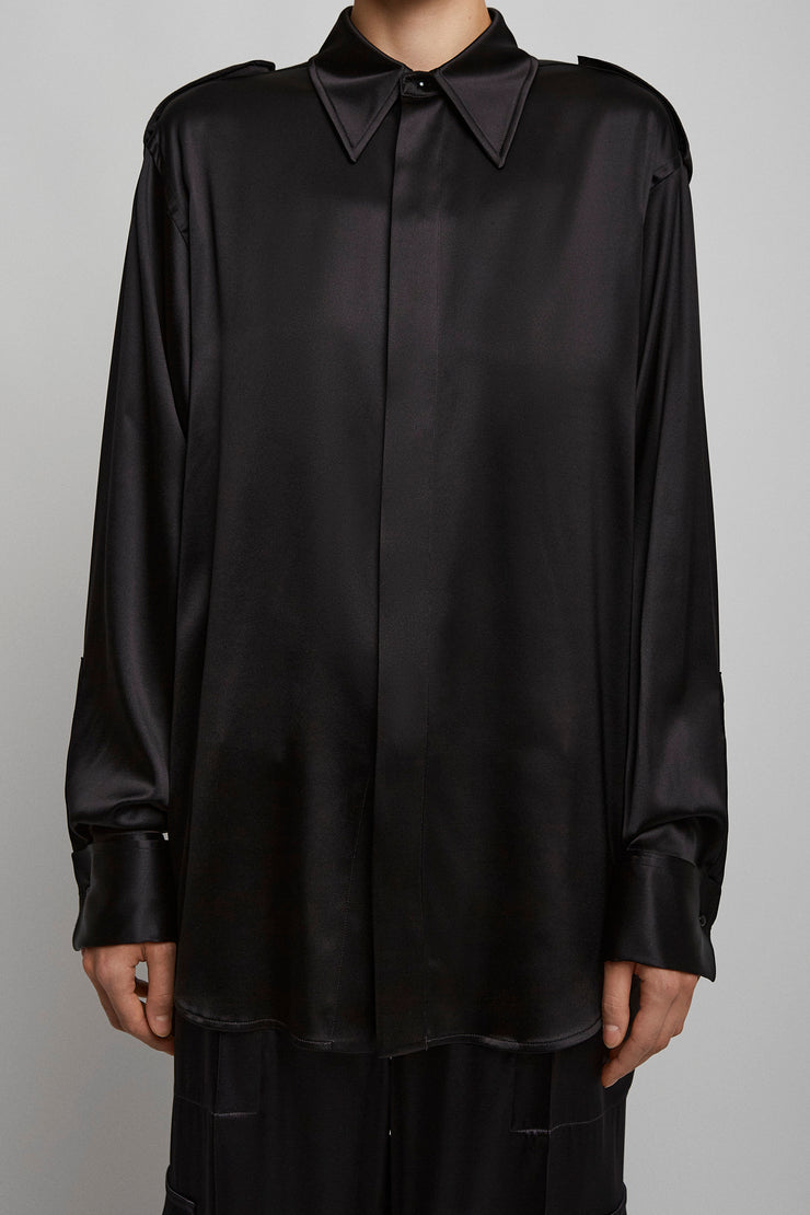 Liquid utility black shirt
