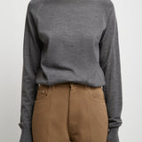 High neck grey jumper