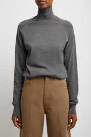 High neck grey jumper