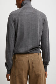 High neck grey jumper