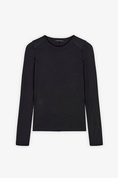Crew neck black top