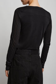 Crew neck black top
