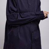 Button blue collar shirt