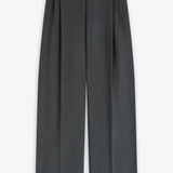 Double grey pleat trousers