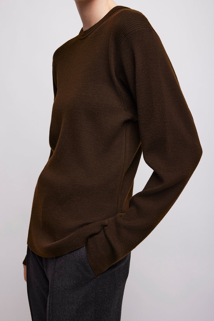 Batwing khaki crewneck