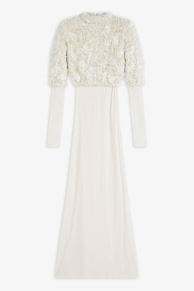 Sequins and jersey long dress