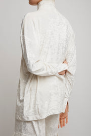 Liquid white high neck top