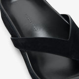Round black flip flops