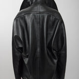 Swathe black leather jacket