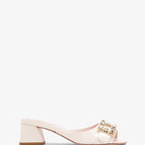 Tres Vivier white patent mules