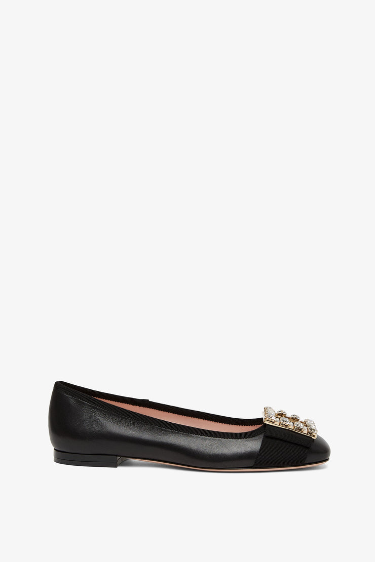 Tres Vivier black leather ballerinas