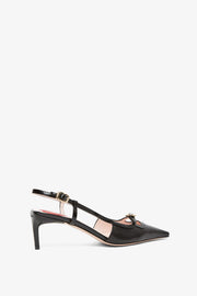 Viv Canard 55 black slingbacks