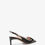 Viv canard 55 black and white slingbacks