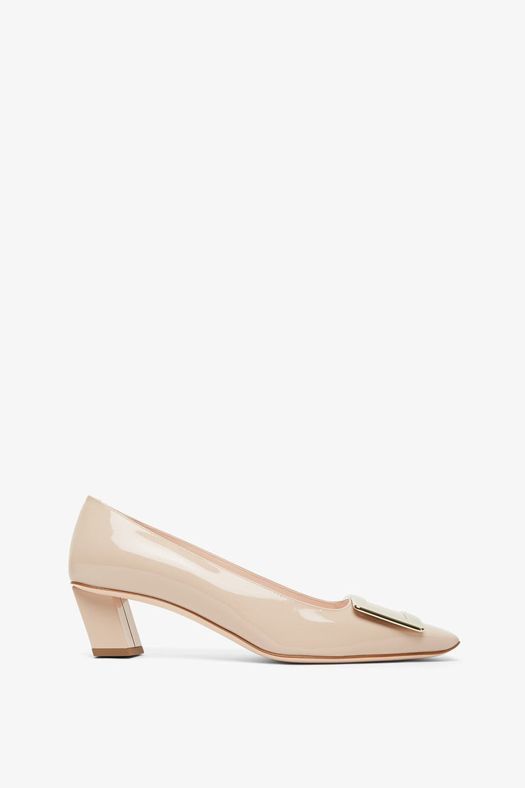 Belle Vivier 45 beige patent pumps