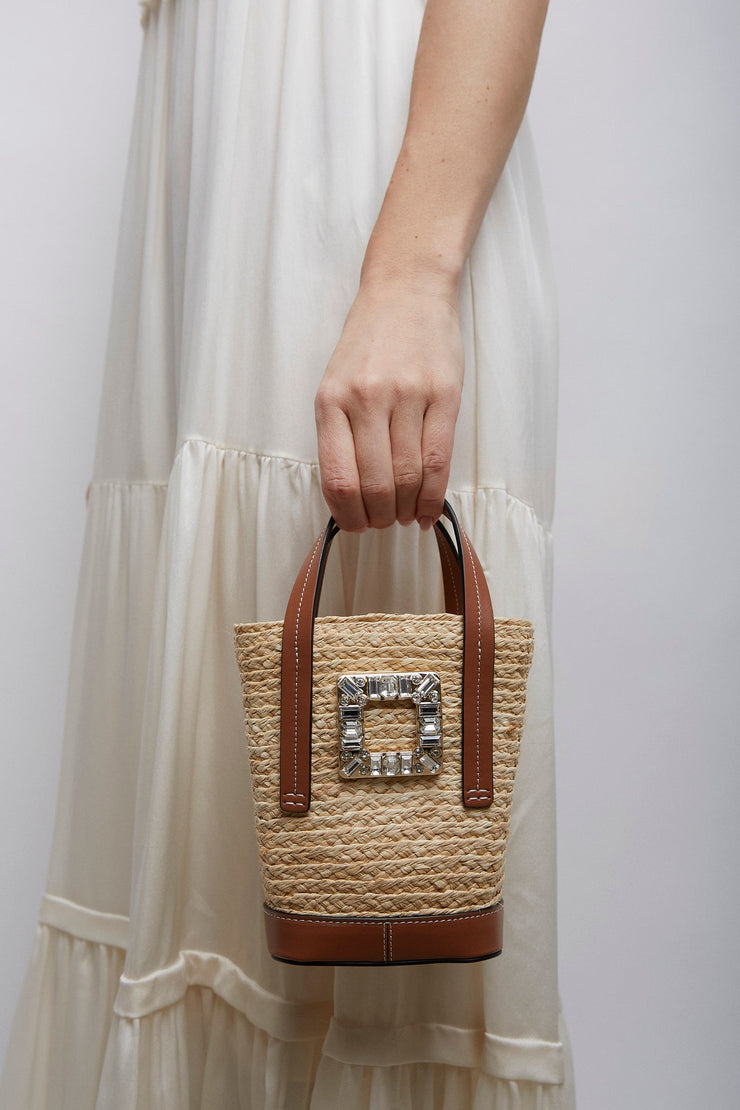 Viv Skate embellished raffia bucket bag