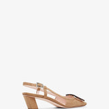 Belle Vivier 45 beige turtle sling backs
