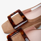Belle Vivier 45 beige turtle sling backs
