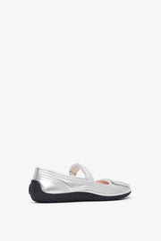 Padded silver ballerinas