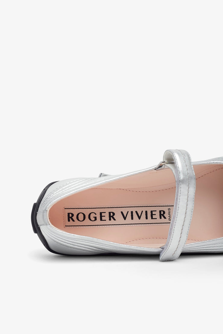 Padded silver ballerinas