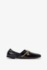 Roundytoe black with gold charm slippers