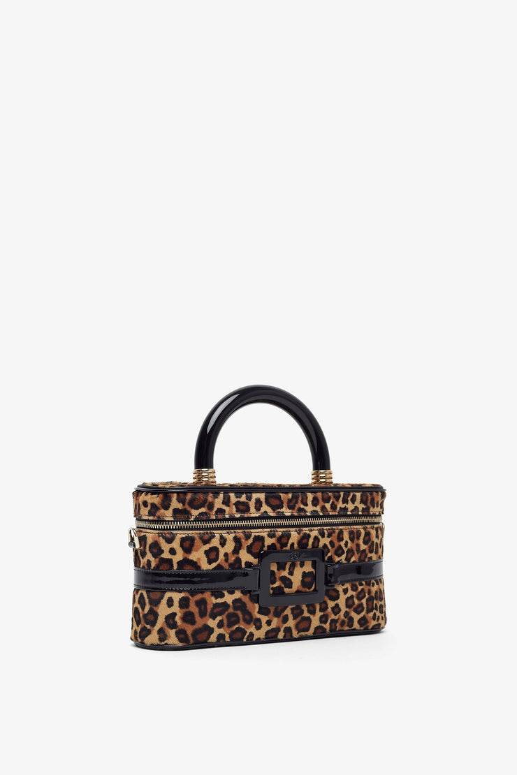 Belle Vivier vanity leopard mini bag