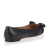 Varina Black Leather Ballerinas
