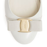 Varina white leather ballerinas