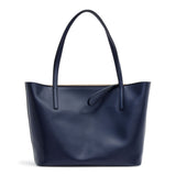 Gancio City Dark Blue Leather Tote Bag
