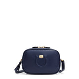 Gancio City Dark Blue Leather Shoulder Bag