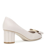 Capua 55 off white calf flower heel pumps