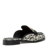 Viggio T black jaquard gancini mules