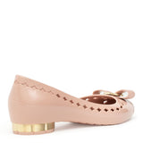 Jelly light pink bon bon rubber ballerinas