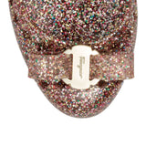 Jelly multi color glitter rubber ballerinas