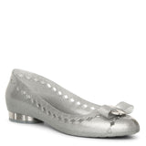 Flower heel jelly ballet flats