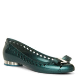 Flower heel jelly ballet flats
