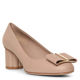 Capua 55 stone calf flower heel pumps
