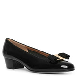 Vara bow patent black pumps