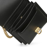 Trifolio crossbody black leather bag
