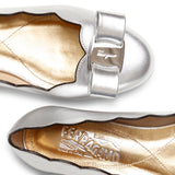 Varina shell metallic leather flats
