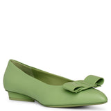 Viva hedren green leather flats