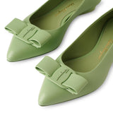 Viva hedren green leather flats