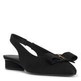 Viva sling black linnen flats